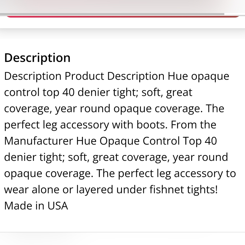 Hue Control Top Tights, Black, New - Picture 7 of 8
